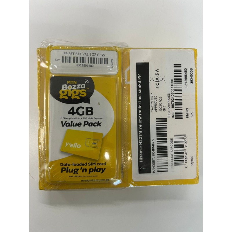 MTN 4GB + Hisense H221M Router QMart Store